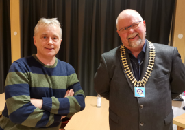 Fylkesmann Knut Storberget i felles Rotarymøte mellom Mesna og Lillehammer Rotatyklubber mandag 27. januar.