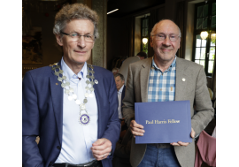 Inge Eidsvåg fikk Paul Harris Fellows hedersbevisning