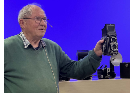 Øistein Lind tok oss med på en historisk reise innen fotografifaget i Rotarymøtet tirsdag kveld.