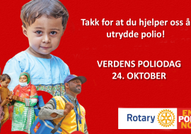 Rotary markerer Verdens poliodag 24. oktober - hjelp oss med å utrydde polio.